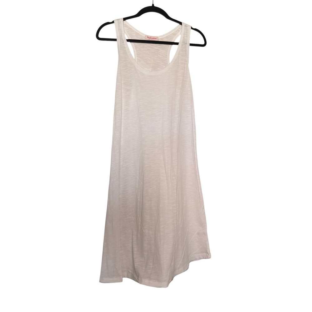 Fresh Produce White Cotton Racerback Tank Dress M Casual Classic Loungewear